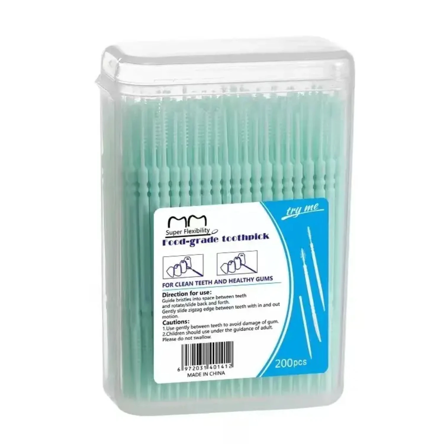 

Hygienic, Durable Plastic Disposable Toothpicks - Convenient Storage Box with 200pcs - Handy Packaging for Home or Travel - Easy