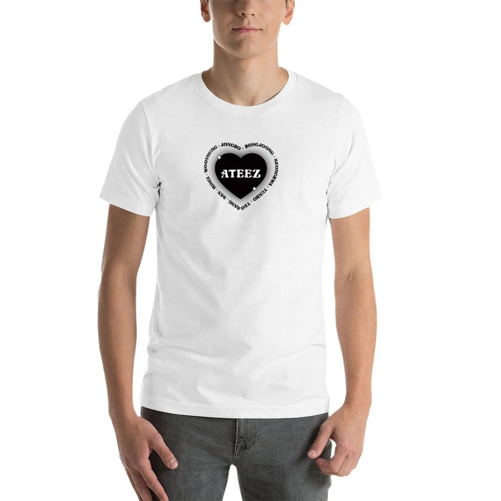 ATEEZ Tシャツ プリント入りTシャツ メンズTシャツ コットンTシャツ 男性用 100%コットンTシャツ