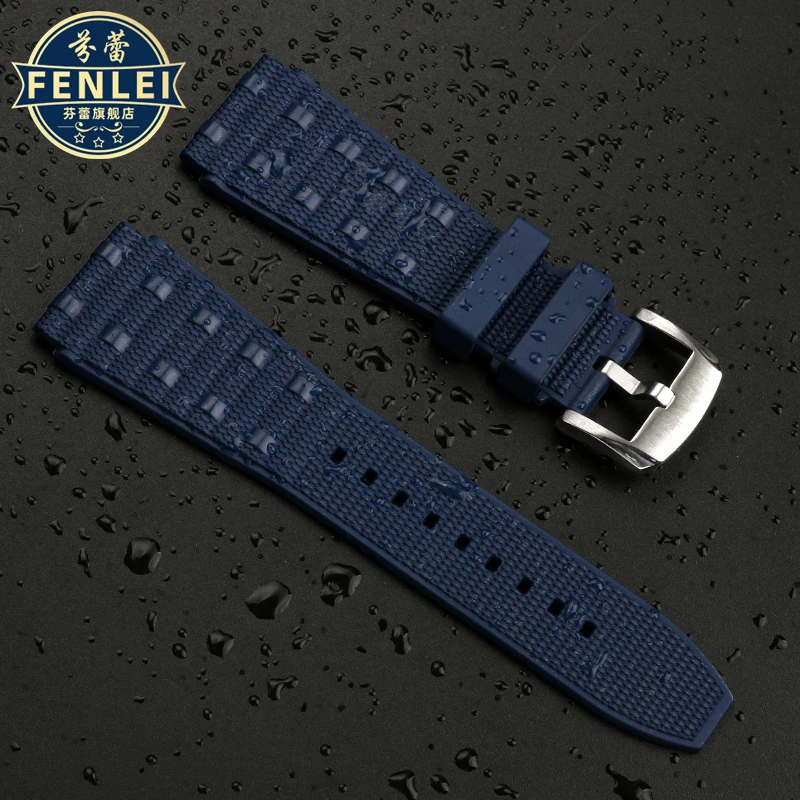 Viton pasek do zegarka Breitling Super mechaniczny Timing B01 Fluororubber pasek Avengers czarny ptak żółty wilk bransoletka FKM 22MM