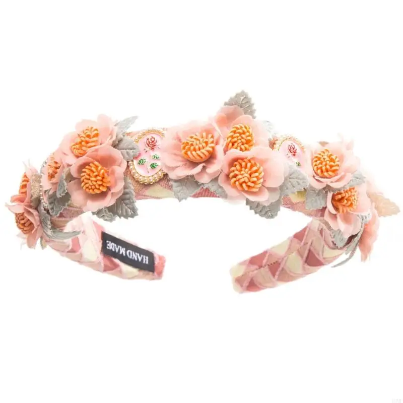 49mf Coiffe fleur délicate Cerceau ethnique Foume Take Photo Band Bandon Pastoral Girl Realist Flower Bandbout