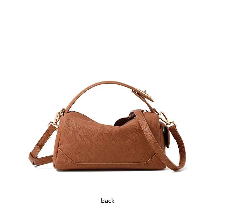 Retro Echtleder Tote Handtasche Damen Schulter-Umhängetasche Schlichte Elegante Pflanzlich Gegerbte Lederhandtasche – Detail 9