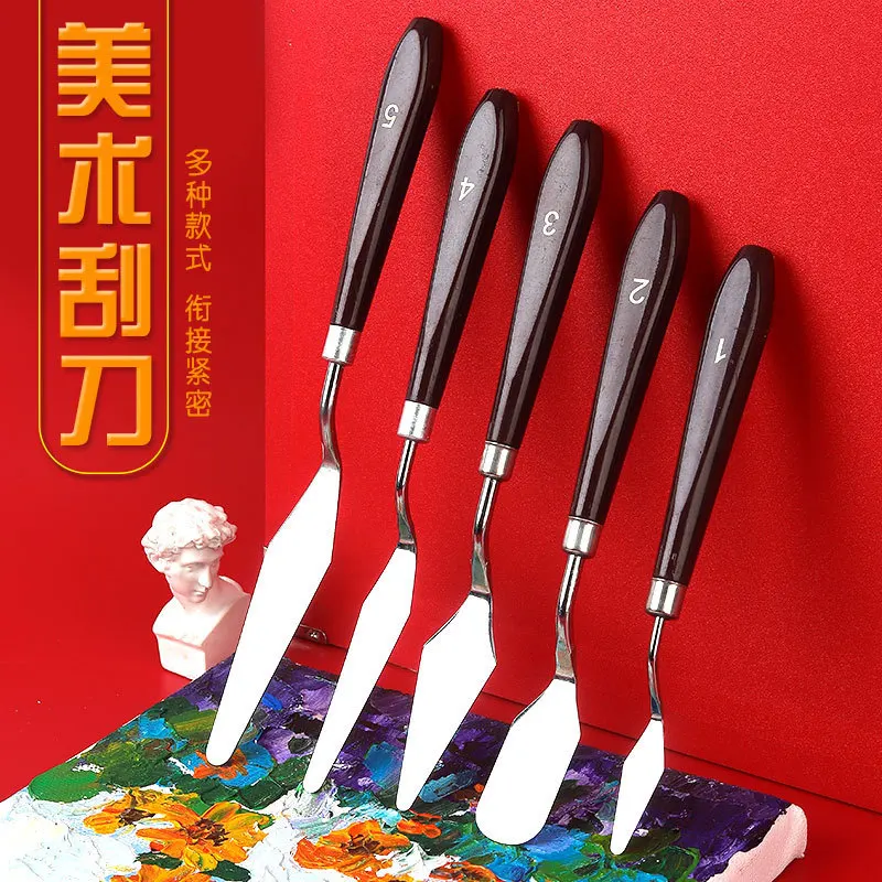Plastic Drawing Scraper Painting Tools Wood Handle Shovel Art