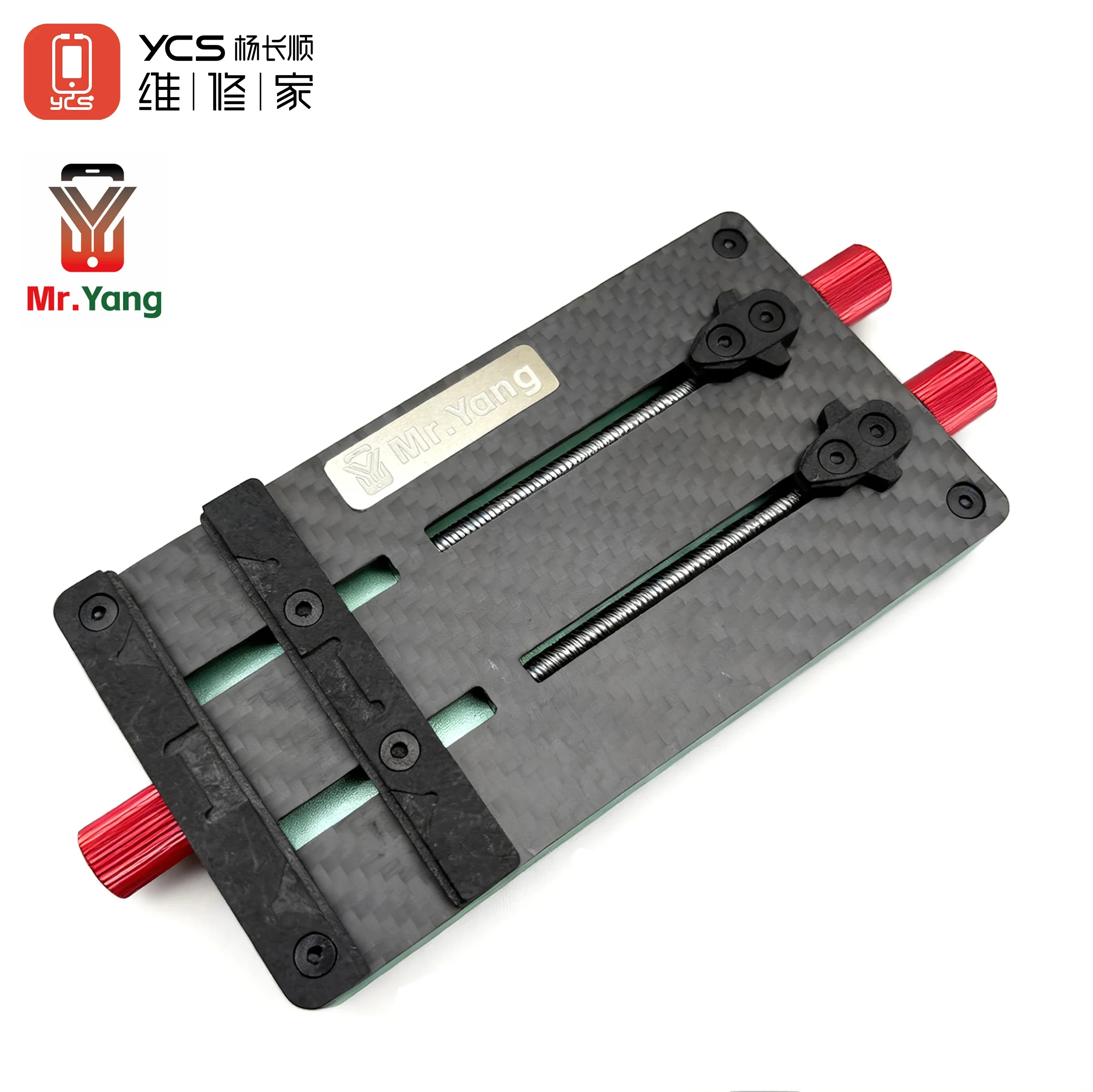 

YCS Mr Yang Universal Chip Holder Fixture Double Knob Clamping Tool for Motherboard CPU IC with Three Positions Anti Slip Base
