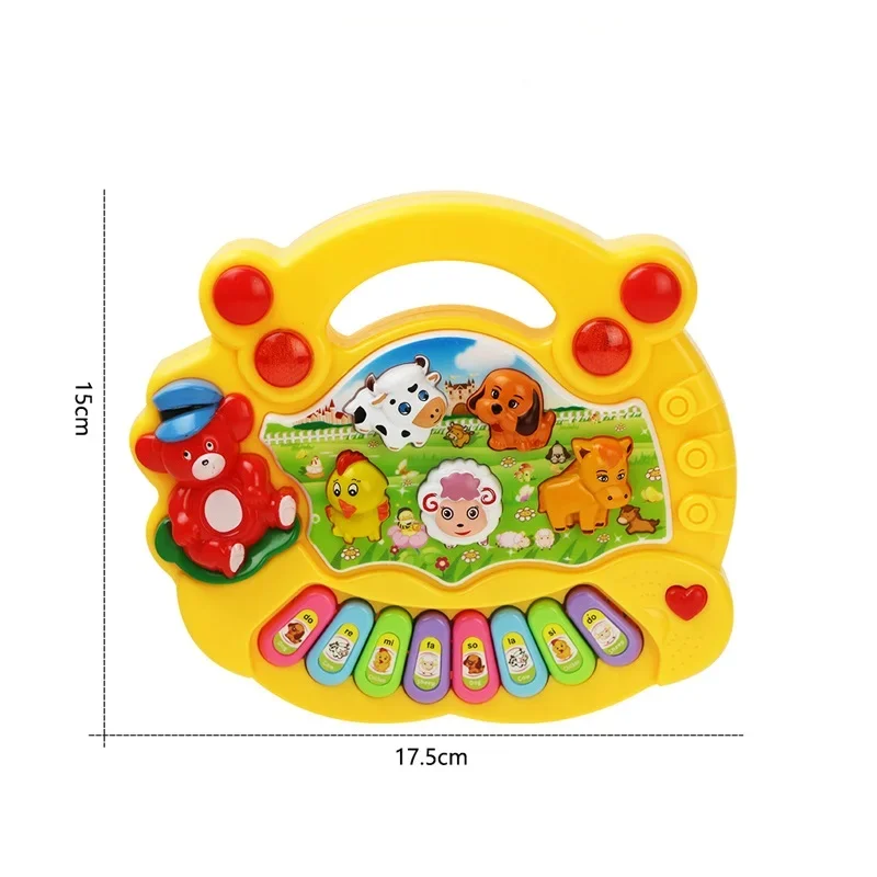 2 tipos de sonido de animales de granja, Piano para niños, juguete musical, animales musicales, teclado con sonido, Piano, instrumentos musicales para bebés