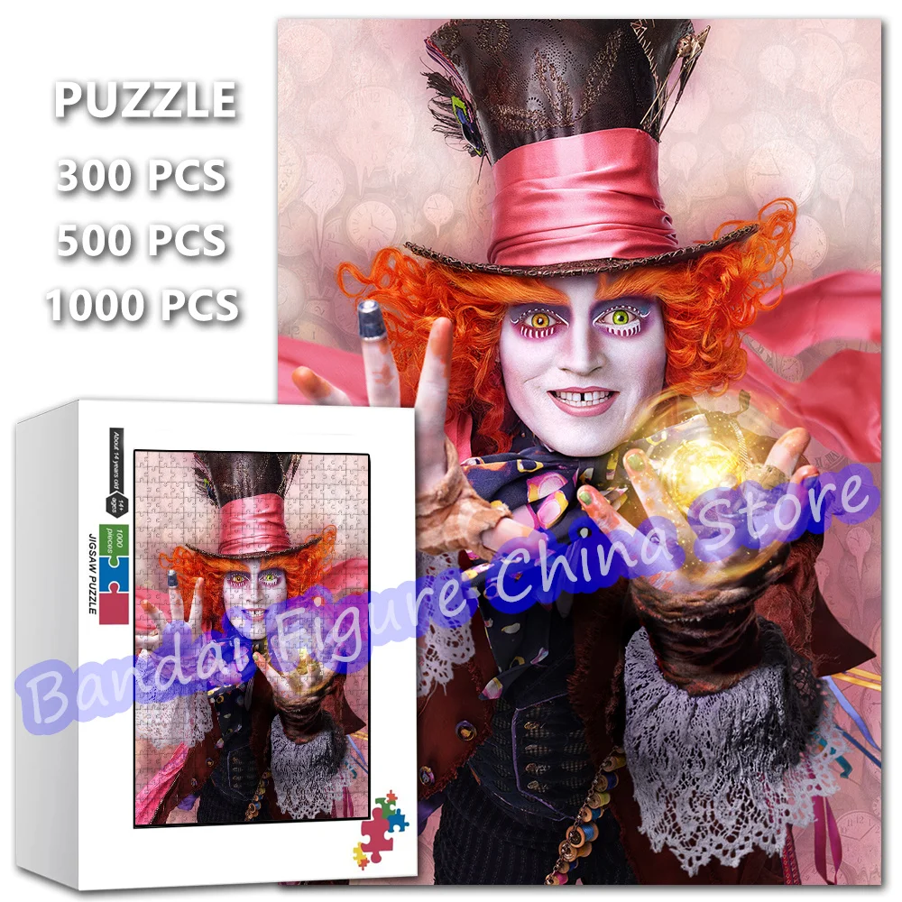 Disney Movies Figure Mad Hatter Print Puzzle Alice In Wonderland:through The Looking Glass Jigsaw Puzzles Ducational Kids Toys