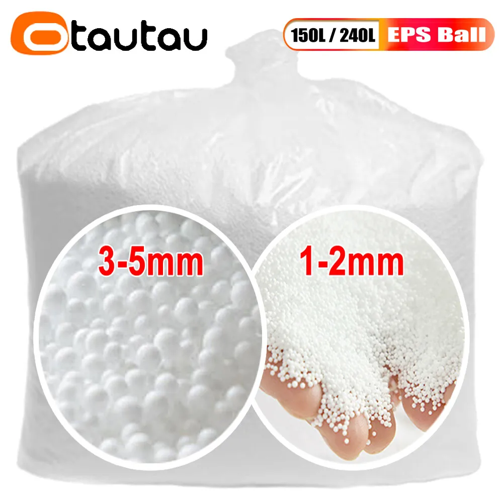 OTAUTAU 150/180/210/240L EPS Ball Filler for 2/3ft Beanbag Pouf 1-3-5mm Polyester Pillow Cushion Bean Bag Chair Snow Scene TL001