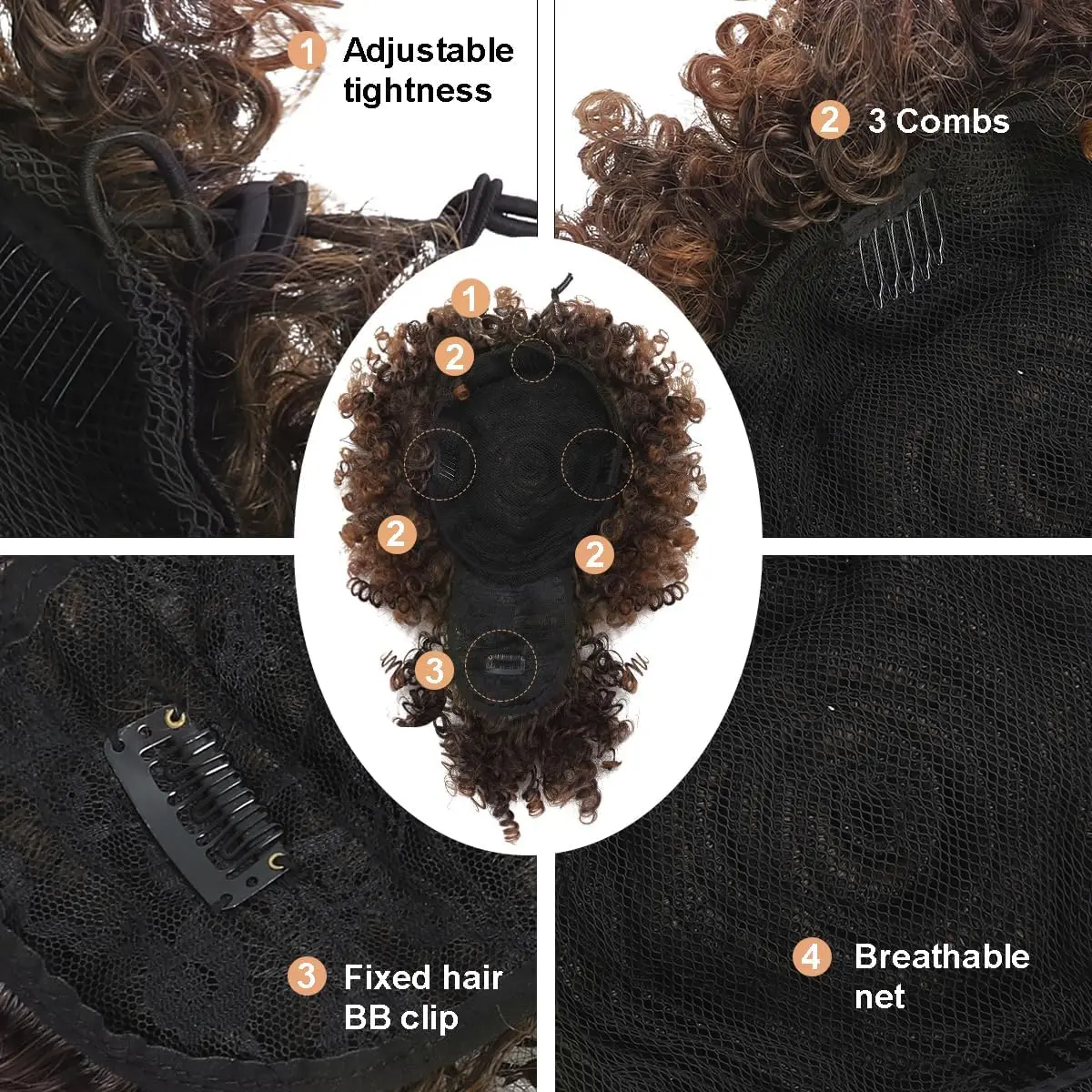 Cola de Caballo con cordón Afro Puff con Clip de pelo rizado en flequillo extensión de cola de caballo corta postizos Updo de chica negra para mujeres