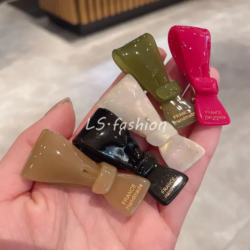 

4.5cm Long Bowknot Hairclip Acetate Hair Accessories Alligator Floral Duckbill for Girls Korean Fashion Hairpins for Fringe Hair