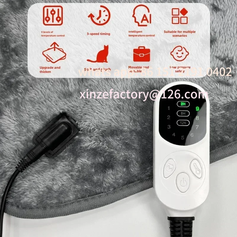 Coperta personalizzabile 12V Piastra elettrica a 9 livelli Ginocchiera Copertura da ufficio Gamba RV Accendisigari DC Tappetino termico da campeggio