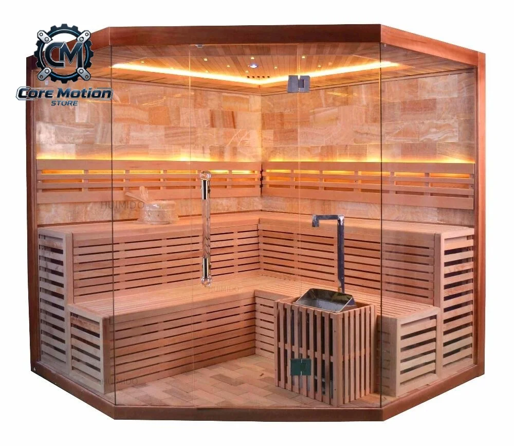 Luxury Traditional 5-6 Person Himalayan Salt Dry Sauna Commercial