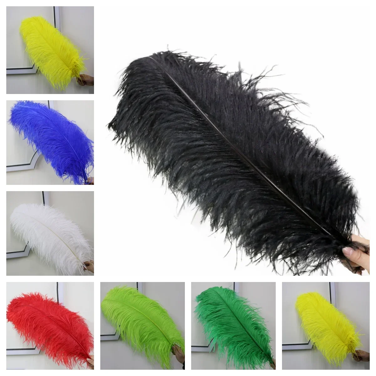 10Pcs/Lot Natural Ostrich Feathers for Crafts 60-65CM Wedding Party Decoration Table Centerpieces Carnival Plumas