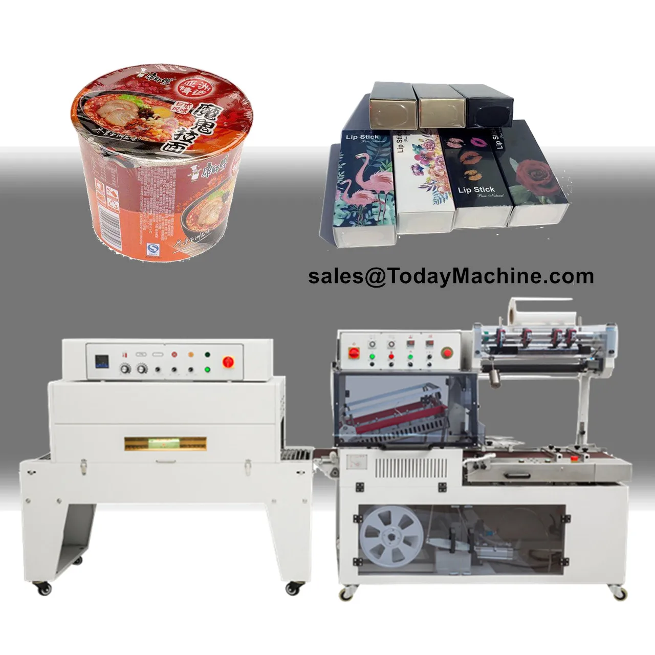 Automatic 2 in 1 POF Film Shrink Wrapping Machine For Books Mobile Phone Box