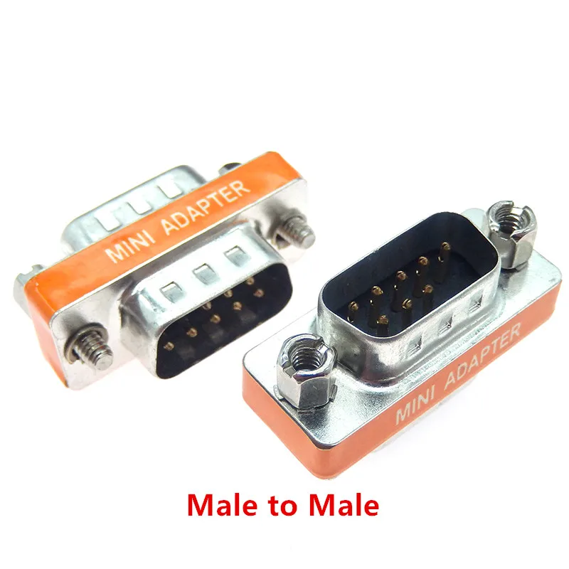 DB9 MINI GENDER CHANGER RS232 data cable connector convert plug VGA Plug connector 9pin port socket