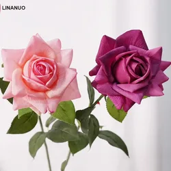 5Pc High-end Feel Moisturizing Big Austin Rose Flower Real Touch Artificial Flowers Rose Wedding Decor Fake Flowers Home Display