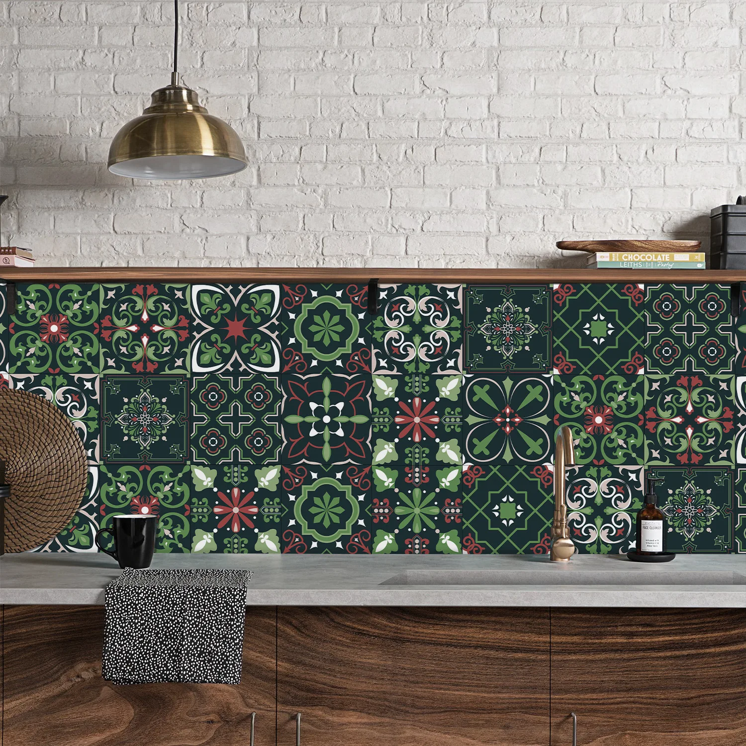 

Beautifying and Decorating 24 Pieces of Crystal Film Self-Adhesive Waterproof Tile Wall Stickers Kitchen Living Room Bathroom Wa