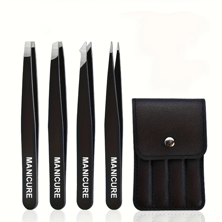 Pinças profissionais de aço inoxidável, pontas de extensão de cílios e kit de microblading para moldar sobrancelhas, pinças de enxertia de cílios