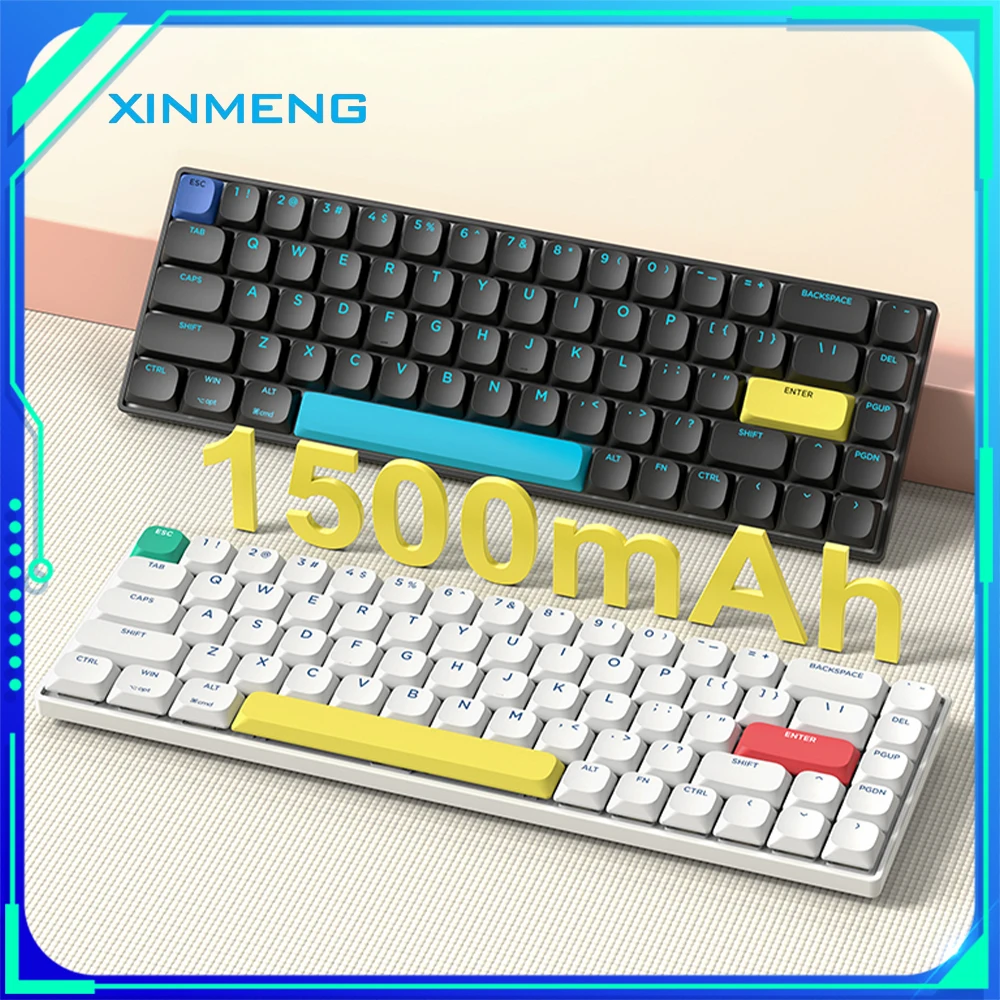 Xinmeng C68 Mechanical Keyboard 3 Mode Low Profile Wireless Bluetooth RGB Hot Swap Office Keyboard For iPad Tablet Mac Pc Gamer