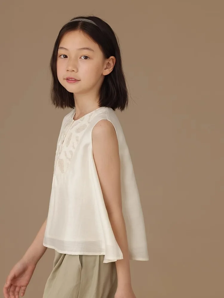 Haut en émail de style chinois pour filles, léger, doux, actif, mignon, princesse, été