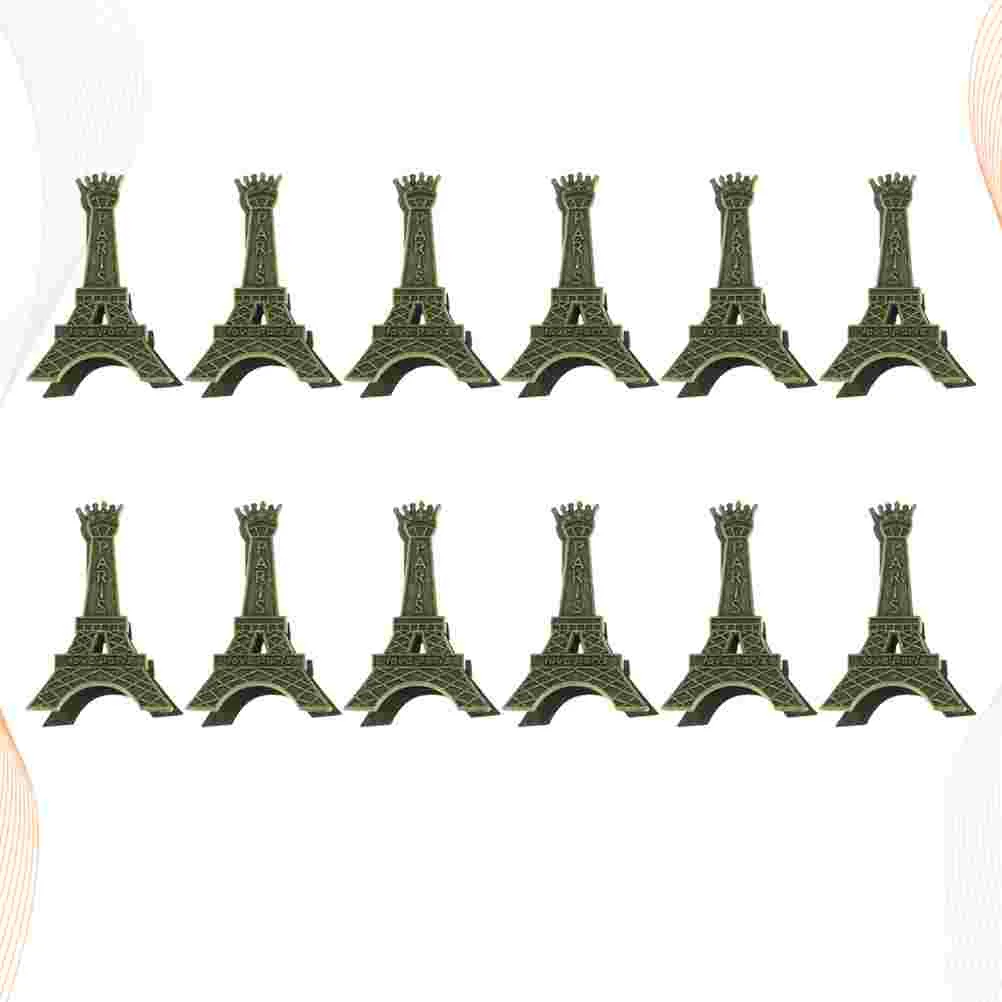 12pcs Creative Eiffel Tower Shaped Memo Clips Metal Business Holder Desktop Adornments Holders eiffel tower clip