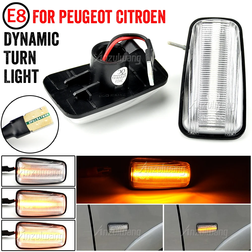 Dynamic Sequential LED Side Marker Turn Signal Light Fit Peugeot 106 306 406 806