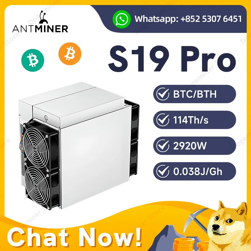 Antminer S19 Pro 100T Bitcoin Miner S19pro S19 S19j PRO Crypto Miners Btc Asic Mining Machine