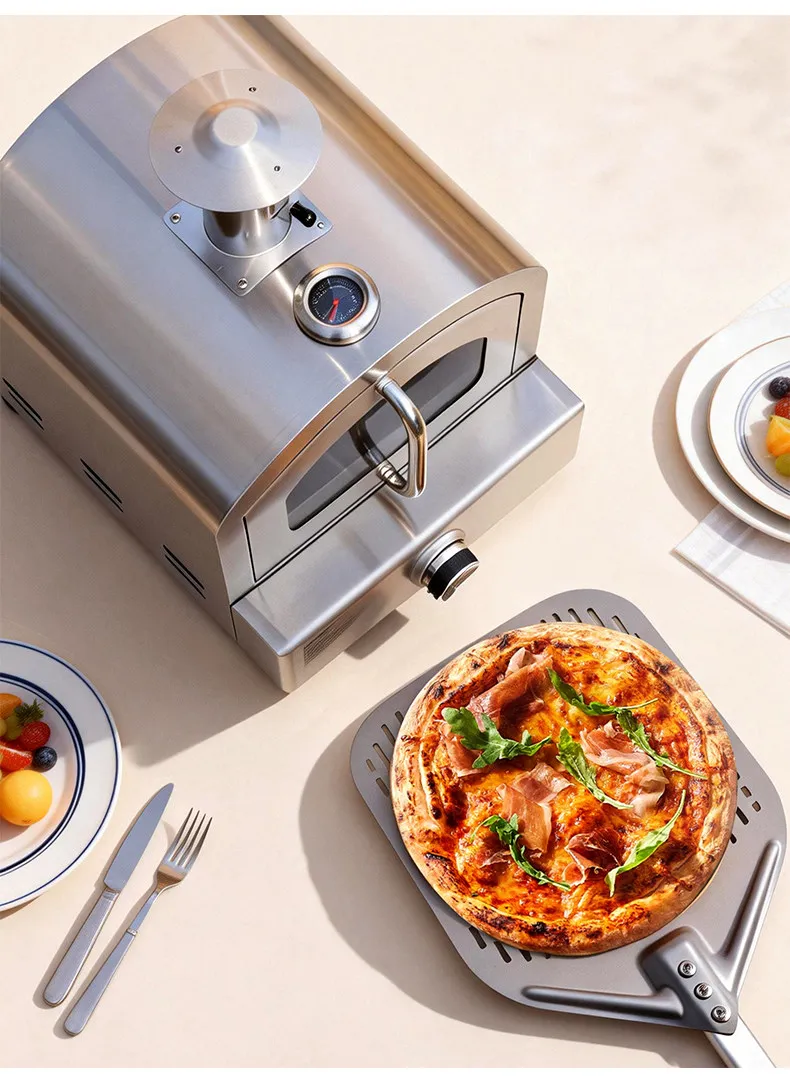Stainless Steel Gas Pizza Oven, Portable Pizza & Bread Kiln, For Household, Commercial & Street Stall Baking