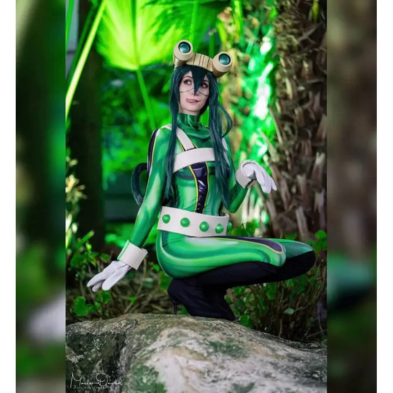 Disfraz de My Hero Academia para Halloween, traje Zentai de Froppy Tsuyu Asi, monos para niñas y niños y adultos