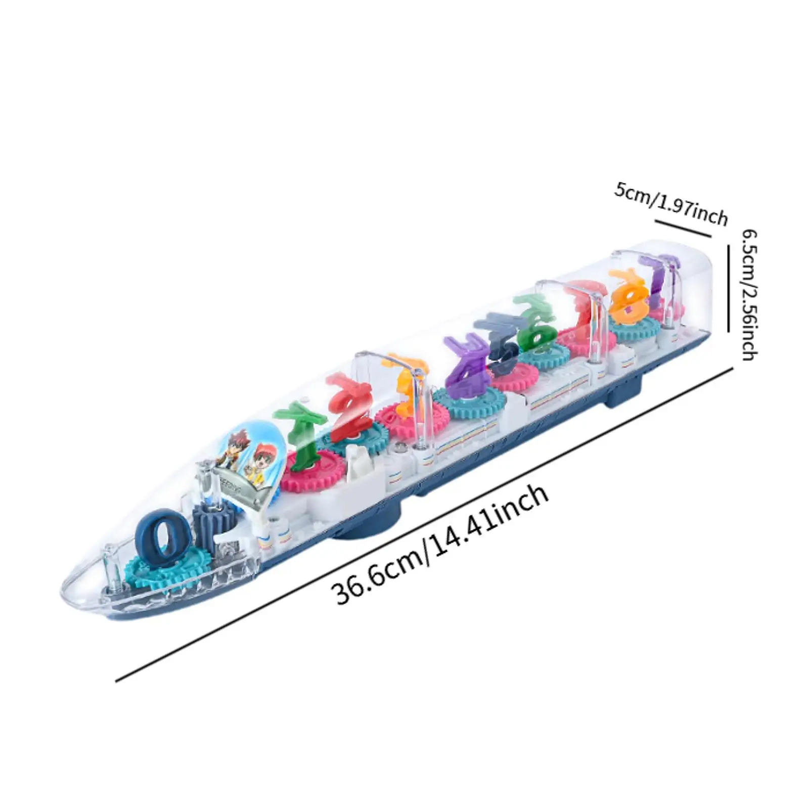 شفافة مع تروس متحركة للموسيقى، إضاءة ثلاثية الأبعاد، لعبة قطار كهربائية، لعبة قطار ثلاثية الأبعاد للأطفال والأولاد والبنات هدية #6
