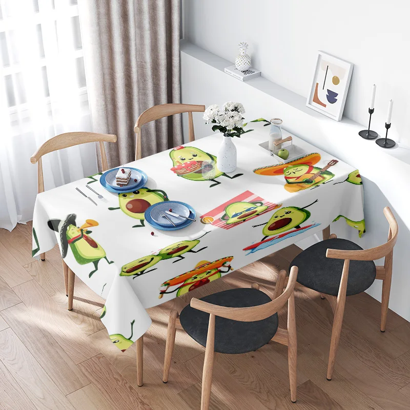 

Avocado Pattern Tablecloth Home Decoration Dining Room Decoration Table Cover Kitchen Bedding Quilt Cloth Linen Cotton Fabric Be