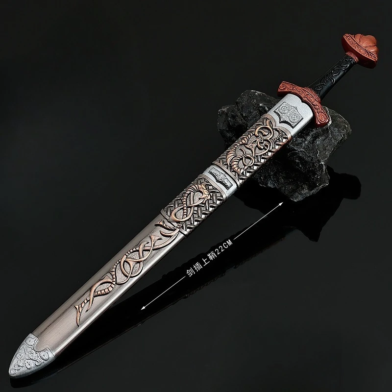 22cm 바이킹 검 모델 콜드 롱 소드 영화 주변 모델 사무라이 모델 장식 공예 컬렉션 소년을위한 축제 선물