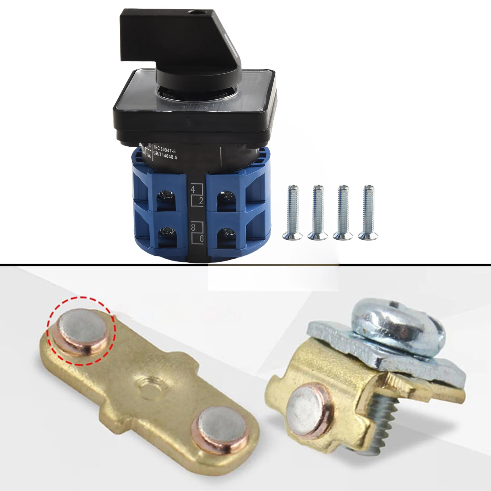 Electrical Rotary Switch 2 Positions Switch For Electrical Control Silver Contacts Wear And Oxidation Resistance