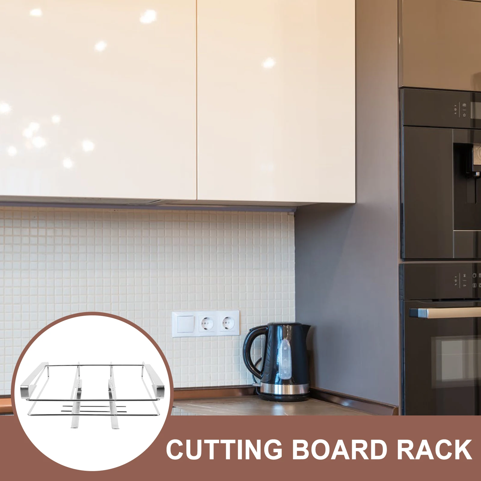 

Stainless Steel Cutting Board Rack Hanging Holder Cabinet Space-Saving Sturdy Organizer Vertical Chopping Board Stand Metal Pan
