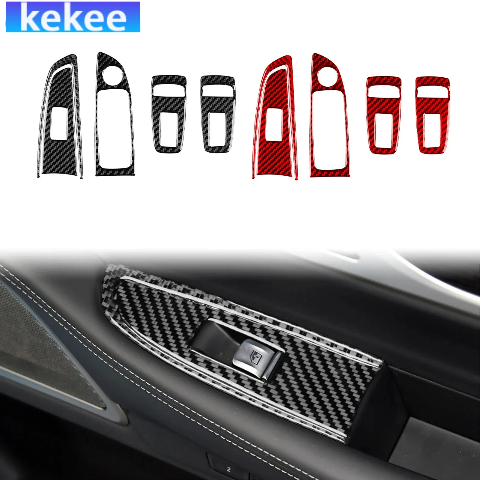 

For BMW 7 Series G11 G12 2015-2022 Carbon Fiber Window Lift Control Panel Interior Car Accessories Cover Tuning Stickers Trim