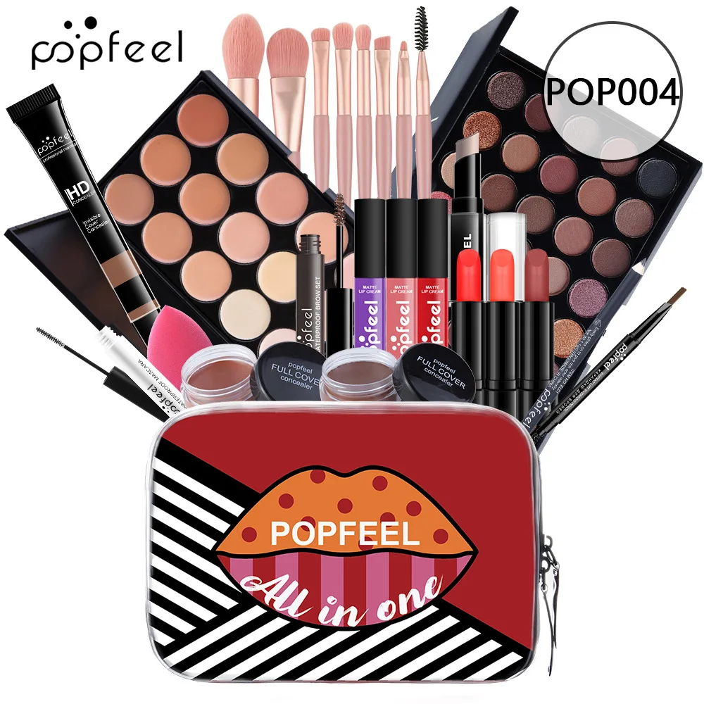 Bestseller Popfeel Make-up-Set, komplettes Set, All-in-One-Lidschatten-Palette, Eyeliner, Bronzer, Puder, Luxe-Sets, Geschenke, Damenkosmetik