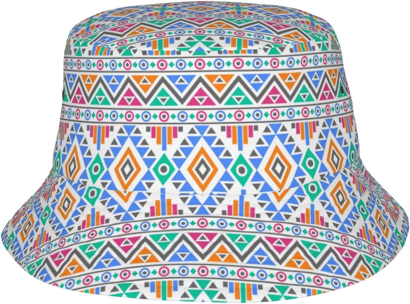 Indian  Bucket Hat African Pattern Sunhat Packable Summer Unisex Outdoor Fisherman Hat for Women and Men