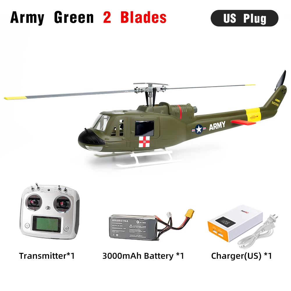 FlyWing UH1 V4 RC Helicopters RTF 16V Brushless Motor 10CH GPS Altitude Hold Fixed Point Helicopter