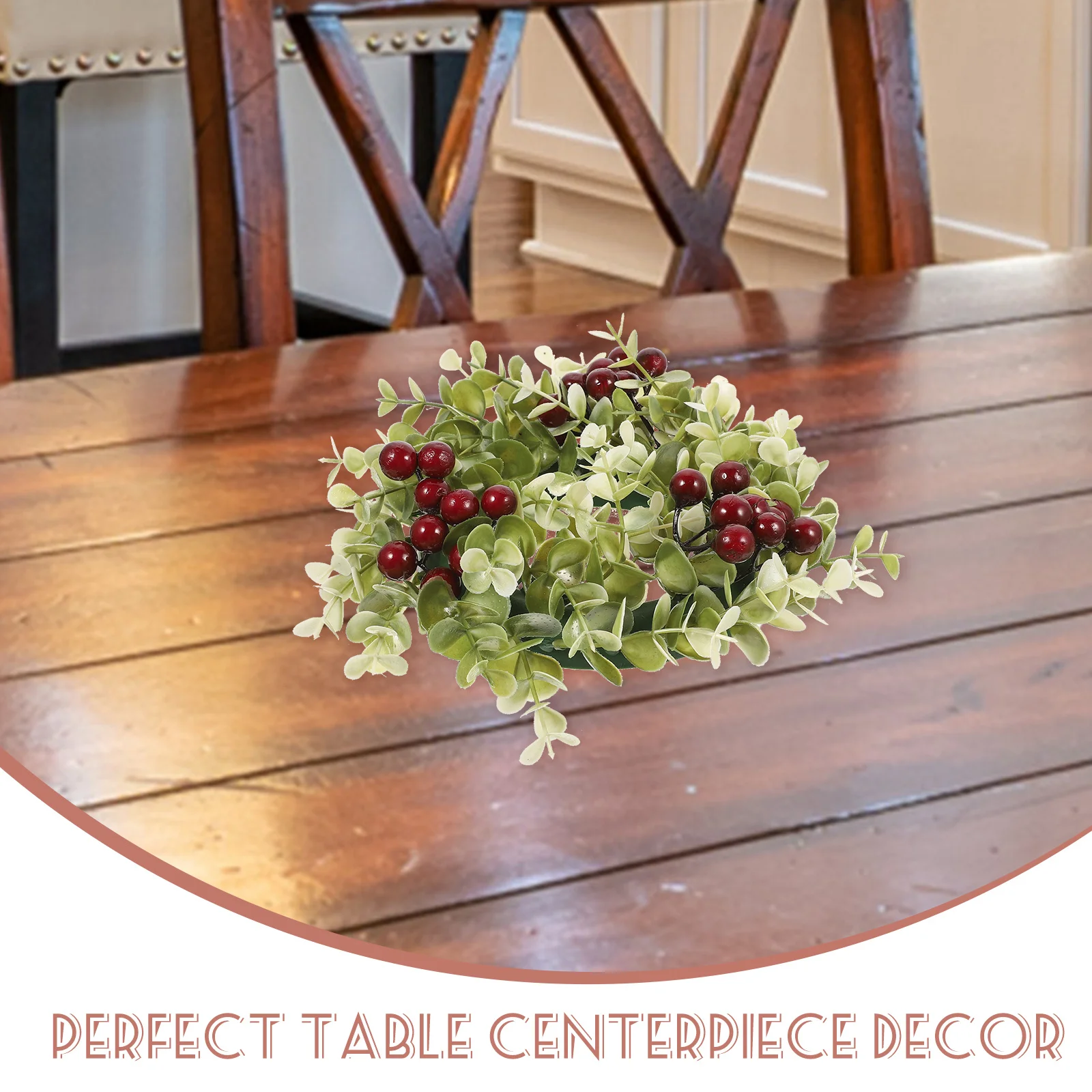 

2pcs Artificial Eucalyptus Wreath Fake Leaf Ring For Table Decor Party Wedding Christmas Festival Decoration Wreath