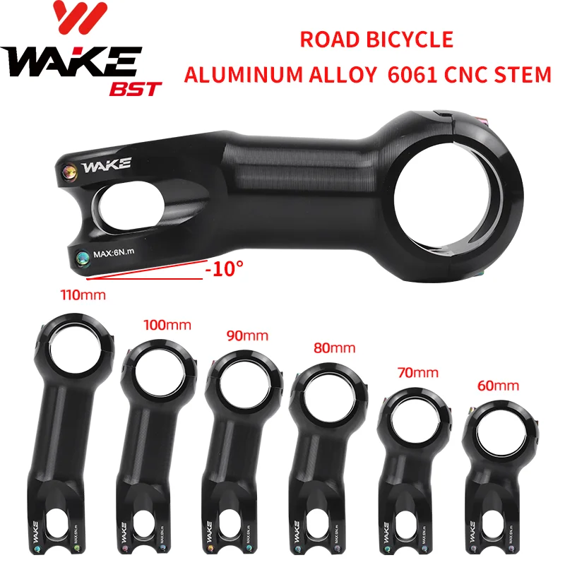 Wake Road Bike Stem 10 Degree CNC Aluminium Alloy 31.8mm for Road Bicycle Accessories Cycling