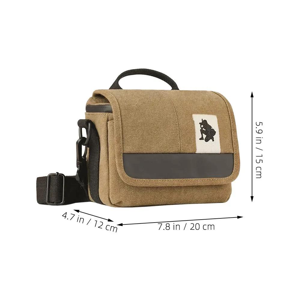 Camera Bag Canvas Waterproof Multi-Functional Stylish Portable Shoulder Strap Camera Case Protector Pouch Outdoor Storage Small