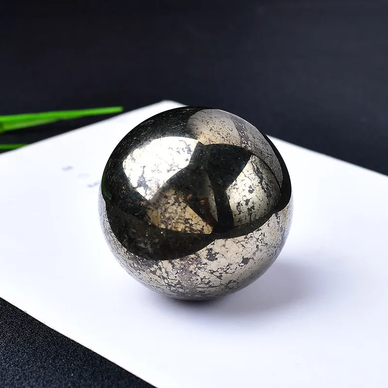 high-end-natural-yellow-iron-ore-round-ball-ornament-polished-stone-energy-ball-home-decoration-display-educational-teaching