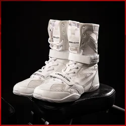 LARA STAR High Top Pro Boxing Shoes for Men Breathable Wrap Fighting Sanda Power Weightlifting Support Female Boots