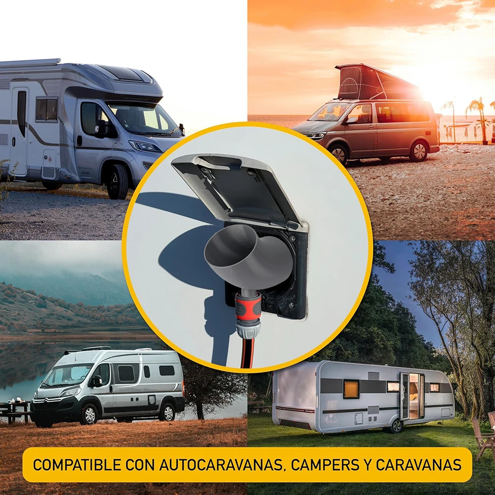 

1pc RV 2-IN-1 Fresh Water Tank Funnel Compatible With European Standard For Motorhome Caravan Camper Van RV Accessories