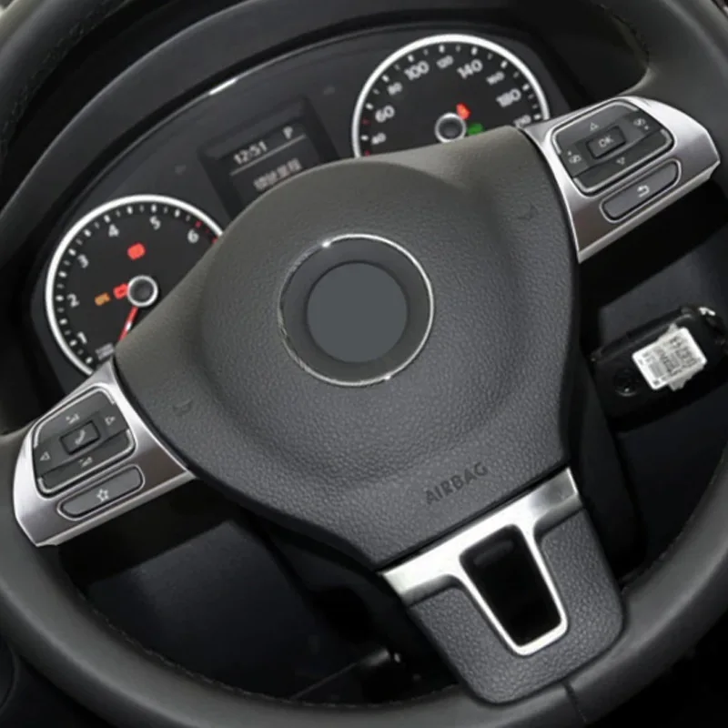 مناسبة لسيارة Volkswagen Golf Mk6 Passat B7 CC غطاء ديكور لعجلة قيادة السيارة #2