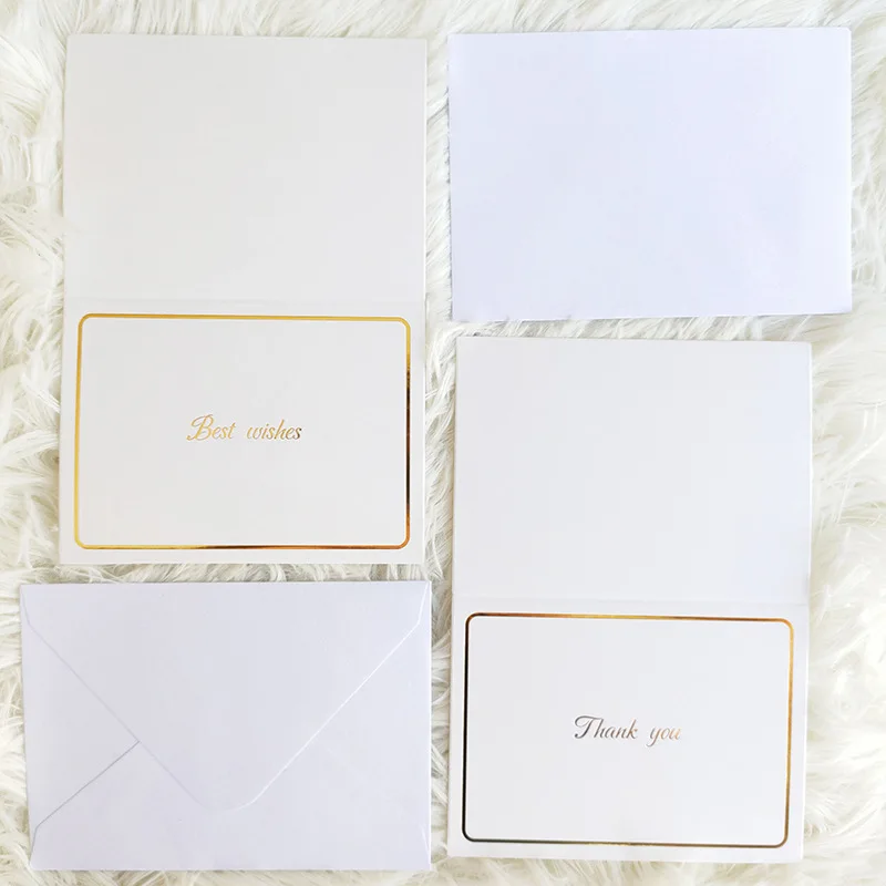 Foil Greeting Card, Envelope Cardstock, Built-in Blank, Birthday, Holiday Wishes Message, Thank You Cards for Small Business