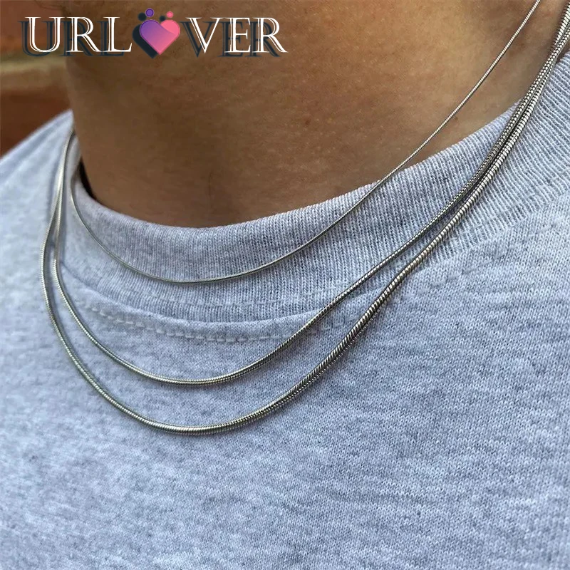 Women's 1mm 2mm 3mm Snake Chain Necklace 16/18/20/22/24/26/28/30 inches Jewelry 925 Sterling Silver 18K Gold Chains Party Gifts