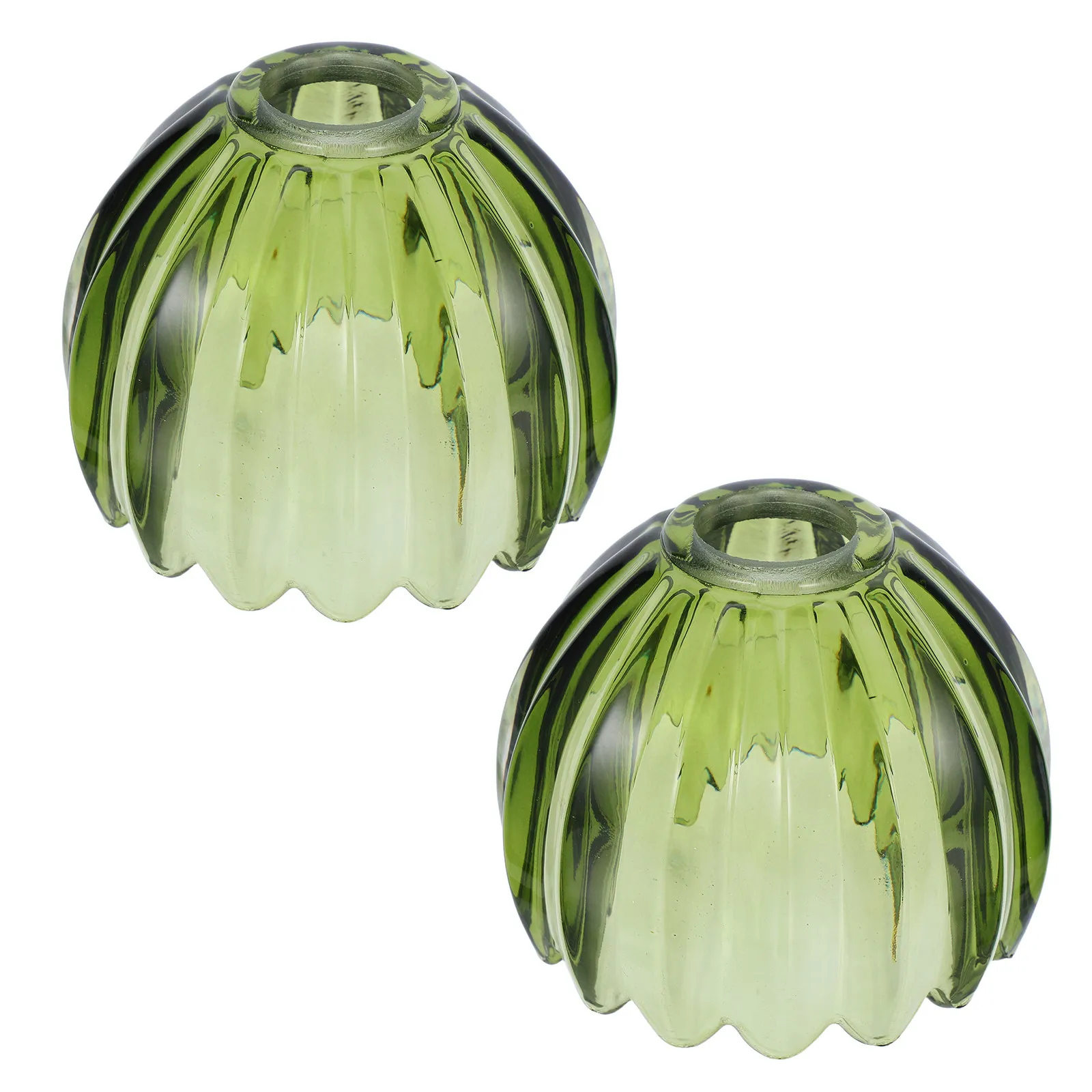 2Pcs Green Glass Pumpkin Lampshade Replacement Cover for Pendant Wall Light Fixture Decorative Glass Pendant Lampshade