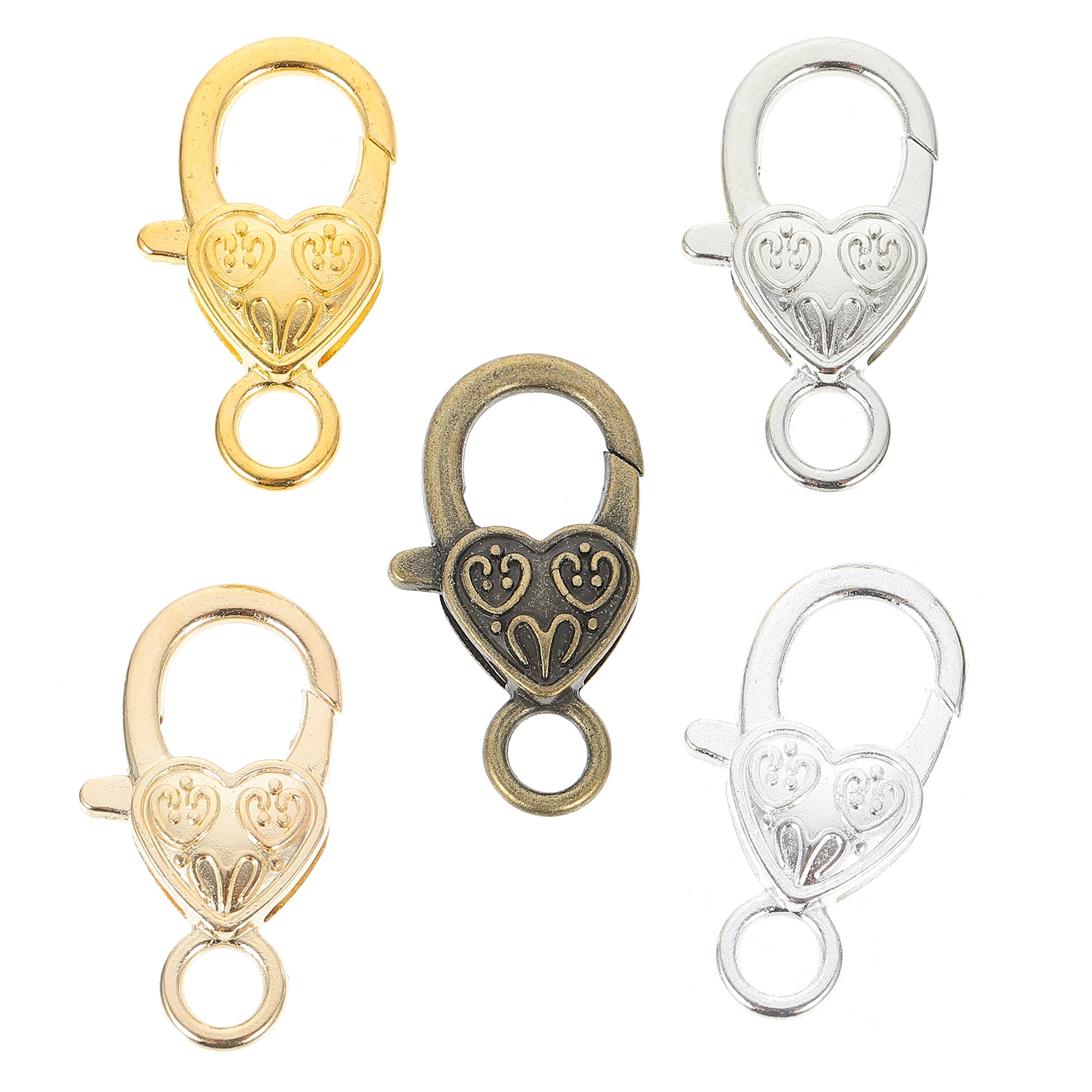 

50 PCS Love Lobster Buckle DIY Keychain Supply Bag Connection Handbag Keyring Making Findings Clasps Zinc Alloy