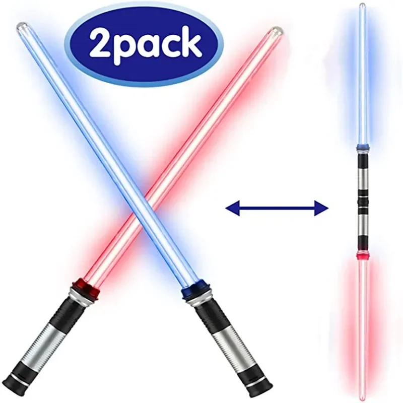 

Telescopic Lightsaber Two in One Induction Color Changing Laser Sword Seven Color Switching Splicing Toys for 6 To 14 Years Old