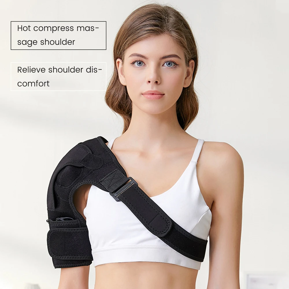 Shoulder Brace Wrap Massage Hot Compress Vibration Smart Shoulder Massage Warmer Therapy Arm Muscle Relaxation