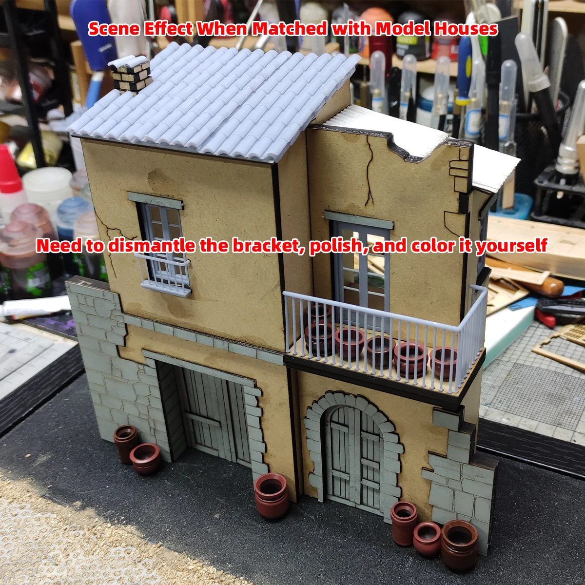 3D Harz-Topf Blumentopf Modellbausatz Diorama-Szenerie Zubehör 1/35 1/48 1/64 1/72 1/87 1/150 HO Z Miniatur – Detail 5